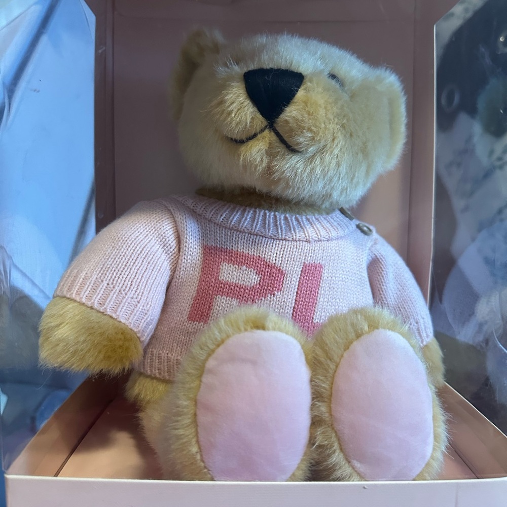 Polo by Ralph Lauren Pink and Cream Stuffed Bear